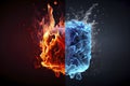 Fire and Ice Concept Design with spark Royalty Free Stock Photo