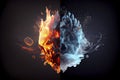 Fire and Ice Concept Design with spark Royalty Free Stock Photo