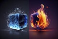 Fire and Ice Concept Design with spark Royalty Free Stock Photo