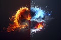 Fire and Ice Concept Design with spark Royalty Free Stock Photo