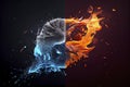 Fire and Ice Concept Design with spark Royalty Free Stock Photo