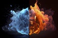 Fire and Ice Concept Design with spark Royalty Free Stock Photo