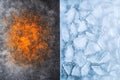 Fire and Ice contrast abstract background duality concept design element Royalty Free Stock Photo