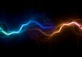 Fire and ice electrical lightning background Royalty Free Stock Photo