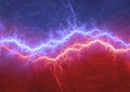 Fire and ice lightning, abstract electrical background Royalty Free Stock Photo