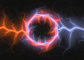 Fire and ice lightning, abstract electrical Royalty Free Stock Photo