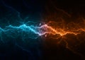 Fire and ice lightning, abstract plasma Royalty Free Stock Photo