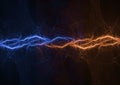 Fire and ice lightning background, abstract plasma Royalty Free Stock Photo