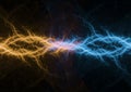 Fire and ice lightning background, abstract Royalty Free Stock Photo