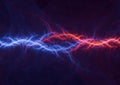 Fire and ice lightning background, abstract electrical plasma Royalty Free Stock Photo