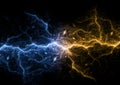 Fire and ice lightning background, Royalty Free Stock Photo