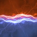 Fire and ice lightning bolt Royalty Free Stock Photo