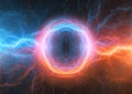 Fire and ice lightning bolt Royalty Free Stock Photo