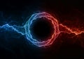 Fire and ice lightning circle Royalty Free Stock Photo