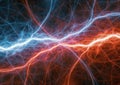 Fire and ice lightning plasma background Royalty Free Stock Photo