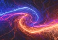 Fire and ice lightning swirl , electrical background Royalty Free Stock Photo