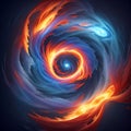 Fire and ice melding in the cosmos birth of universe Royalty Free Stock Photo