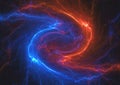 Fire and ice plasma, abstract lightning Royalty Free Stock Photo