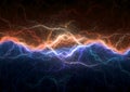 Fire and ice plasma, lightning background Royalty Free Stock Photo