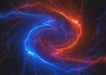 Fire and ice plasma, abstract lightning background Royalty Free Stock Photo