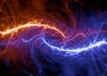 Fire and ice plasma lightning swirl Royalty Free Stock Photo