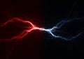 Fire and ice plasma lightning swirl, Royalty Free Stock Photo