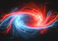 Fire and ice swirling plasma lighrning Royalty Free Stock Photo