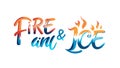 Fire Ice Text Logo: Contrasting Elements and Dynamic Branding, vector design Generative AI Royalty Free Stock Photo