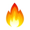 Fire icon, bright light, heat, and smoke, combustion or burning