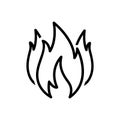 Black line icon for Fire, conflagration and bonfire