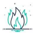 Mix icon for Fire, conflagration and bonfire