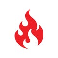 Fire icon design. Red flame sign. Ignite dangerous vector symbol. Royalty Free Stock Photo