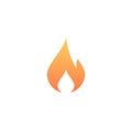 Fire icon. Fire shape. Vector icon. Flame symbol. Burn sign. Trend button. Element for design interface mobile app or website Royalty Free Stock Photo