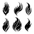 Fire Icon, Flame Symbol, Fireplace Silhouette, Heat Sign, Flames Outline, Bonfire Pictogram, Fire Vector Illustration Royalty Free Stock Photo