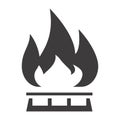 Fire Icon. Flat and solid color design. Vector illustration. Royalty Free Stock Photo
