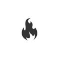 Fire icon flat style black color on white background Royalty Free Stock Photo