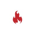 Fire icon flat style red color on white background Royalty Free Stock Photo