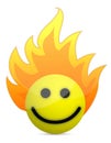 Fire icon with happy face Royalty Free Stock Photo