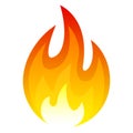 Fire icon, hot flame and red heat Royalty Free Stock Photo