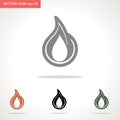 Fire  icon isolated on white background Royalty Free Stock Photo