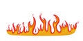 Fire icon. Logo of flame. Graphic symbol of hot fire. Ignite of bonfire. Red blaze isolated on white background. Color fireball