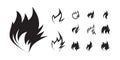 Fire icon set on white background Royalty Free Stock Photo