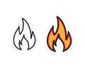 Fire Icon in trendy flat style isolated on white background, for your web site design, app, logo, UI. Vector Royalty Free Stock Photo