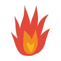 Fire icon vector abstract shape burning hot flame