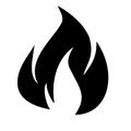 Fire icon vector. Illustration of a silhouette fire flame