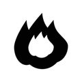 Fire icon vector isolated on white background, Fire sign , dark pictogram Royalty Free Stock Photo