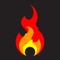 Fire icon vector template isolated. Flat flame logo design element. Flames symbol silhouette Royalty Free Stock Photo