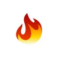 Fire icon on white background