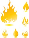 Fire icons set Royalty Free Stock Photo