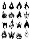 Fire icons set Royalty Free Stock Photo
